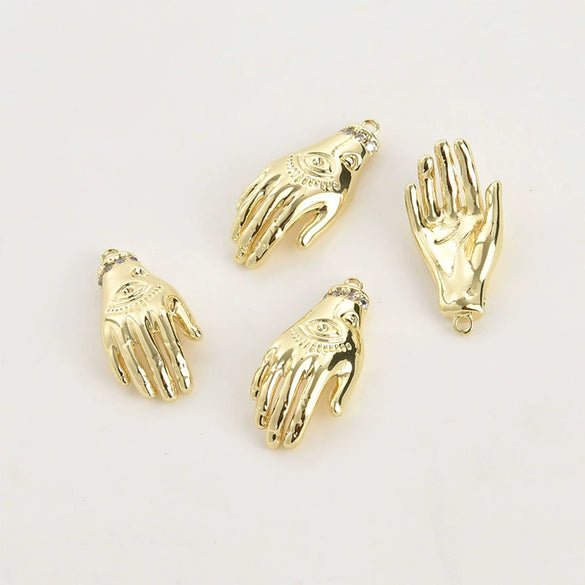 Copper Eyes Palm Pendant Electroplated Jewelry Accessories Material For Diy Bracelet Necklace Earring