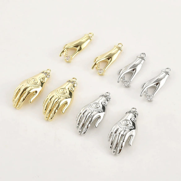 Copper Eyes Palm Pendant Electroplated Jewelry Accessories Material For Diy Bracelet Necklace Earring
