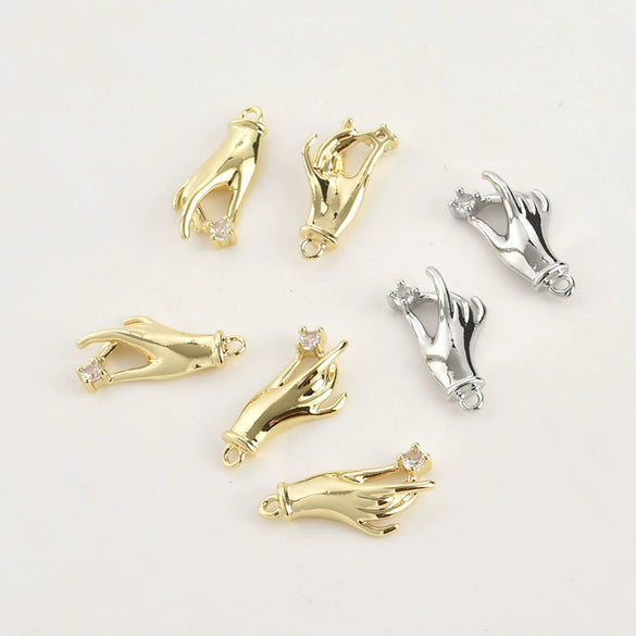 Copper Eyes Palm Pendant Electroplated Jewelry Accessories Material For Diy Bracelet Necklace Earring