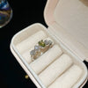 Copper Finger Ring With Geometric And Flower Pattern Electroplating For Women Light Luxury Style
