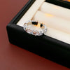 Copper Finger Ring With Geometric And Flower Pattern Electroplating For Women Light Luxury Style
