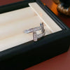 Copper Finger Ring With Geometric And Flower Pattern Electroplating For Women Light Luxury Style