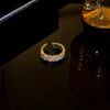 Copper Finger Ring With Geometric And Flower Pattern Electroplating For Women Light Luxury Style