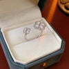 Copper Finger Ring With Geometric And Flower Pattern Electroplating For Women Light Luxury Style