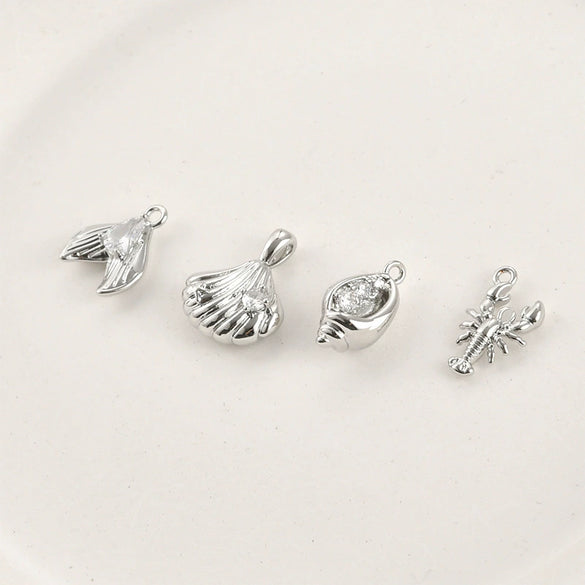 Copper Fishtail Conch Shell Pendant Electroplated Jewelry Accessories For Diy Bracelet Necklace Earring