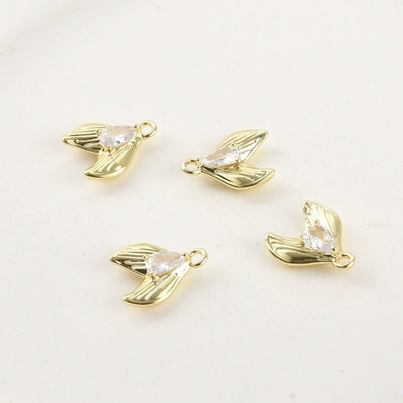 Copper Fishtail Conch Shell Pendant Electroplated Jewelry Accessories For Diy Bracelet Necklace Earring