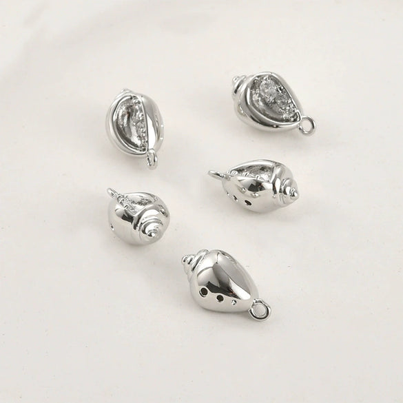 Copper Fishtail Conch Shell Pendant Electroplated Jewelry Accessories For Diy Bracelet Necklace Earring