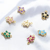 Copper Fivepetal Flower Inlaid With Colored Diamonds Bracelet