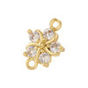 Copper Fivepetal Flower Inlaid With Colored Diamonds Bracelet