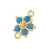 Copper Fivepetal Flower Inlaid With Colored Diamonds Bracelet