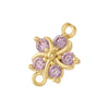 Copper Fivepetal Flower Inlaid With Colored Diamonds Bracelet