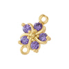 Copper Fivepetal Flower Inlaid With Colored Diamonds Bracelet