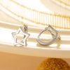 Copper Fivepointed Star Ear Buckle Earrings For Women Electroplated Sweet Style
