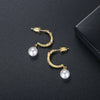 Copper Floral Zircon Earrings With Glass Pearl Accents Handmade Women's Fashion Jewelry