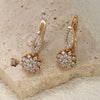 Copper Flower Earrings For Women With Electroplating Treatment