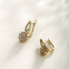 Copper Flower Earrings For Women With Electroplating Treatment