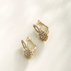 Copper Flower Earrings For Women With Electroplating Treatment