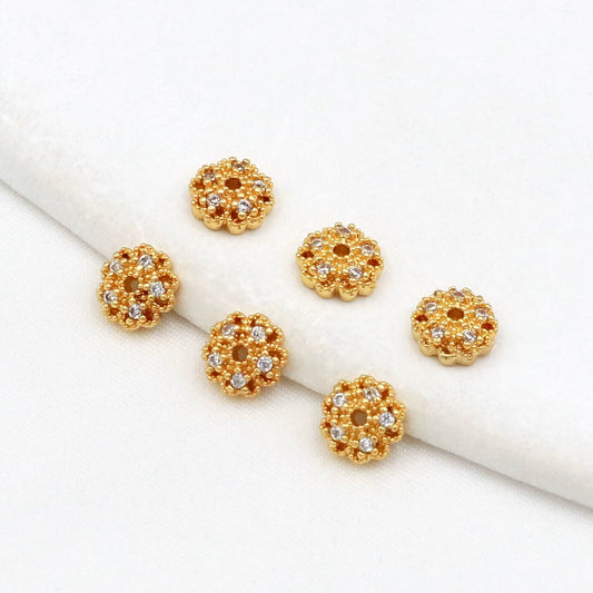 Copper Flower Holder Bracelet Accessories Electroplated Micropaved Zircon Beading Material