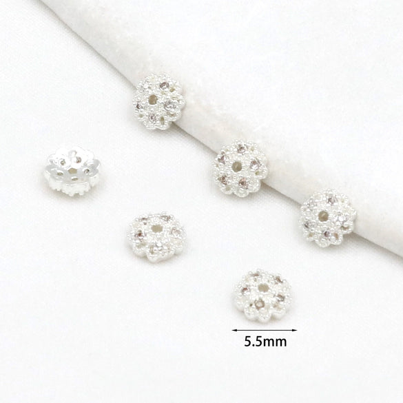 Copper Flower Holder Bracelet Accessories Electroplated Micropaved Zircon Beading Material