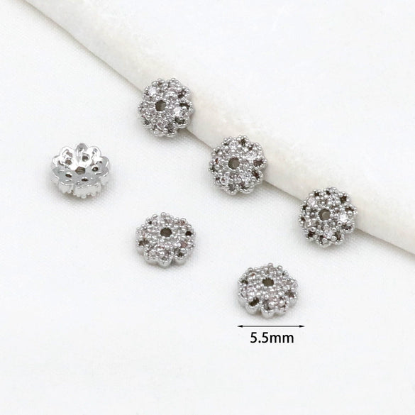 Copper Flower Holder Bracelet Accessories Electroplated Micropaved Zircon Beading Material