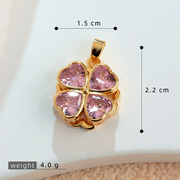 Copper Flower Rotatable Pendant Jewelry Accessories With Electroplating For Women