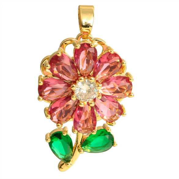 Copper Flower Rotatable Pendant Jewelry Accessories With Electroplating For Women