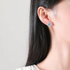 Copper Four Leaf Clover Flower Zircon Earrings Electroplated Geometric Plant Style Simple Fashion Earrings For Women