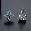 Copper Four Leaf Clover Flower Zircon Earrings Electroplated Geometric Plant Style Simple Fashion Earrings For Women