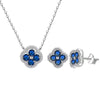 Copper Fourleaf Clover Light Luxury Niche Design Electroplated Jewelry Set For Women Earrings Necklace