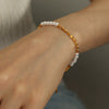 Copper Freshwater Pearl Women's Bracelet Necklace With Love Water Drops Bell Patterns And Set With Pearls Treatment