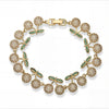 Copper Fruit And Flower Patterned Bracelet With Zirconia For Women
