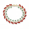 Copper Fruit And Flower Patterned Bracelet With Zirconia For Women