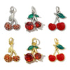 Copper Fruit Cherry Dripping Oil 3D Beaded Pendant Jewelry Accessories For Necklace And Earrings