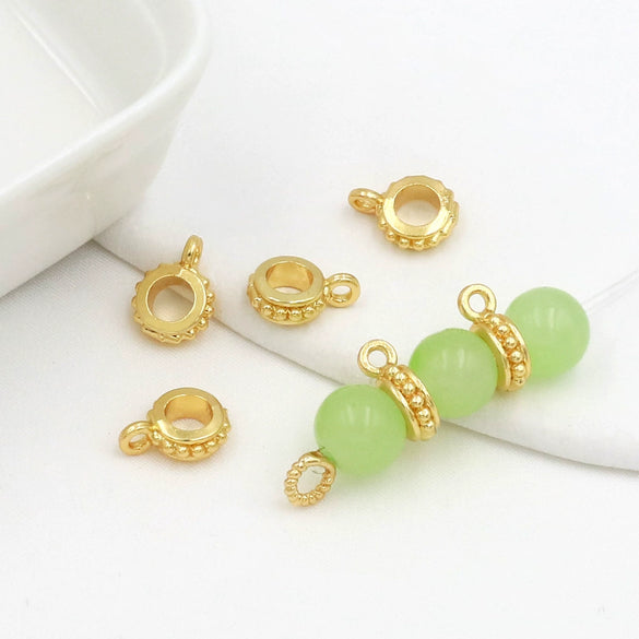 Copper Gear Pendant Ring Beaded Bracelet Necklace Accessories Diy Handmade Electroplated