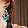 Copper Geometric And Drop Shape Tassel Earrings Set With Diamonds For Women