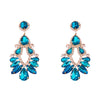 Copper Geometric And Drop Shape Tassel Earrings Set With Diamonds For Women