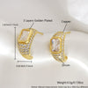 Copper Geometric Cshaped Diamondencrusted Electroplated Women's Earrings