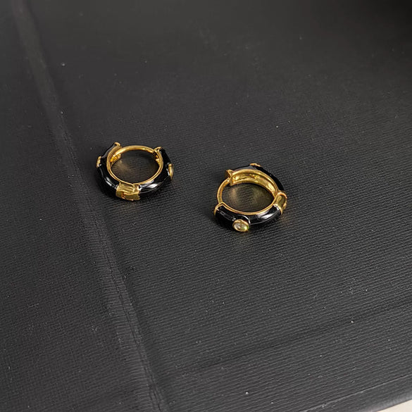 Copper Geometric Dripping Oil Enamel Hoop Drop Earrings With Simple Fashion Design For Women And Men