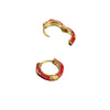 Copper Geometric Dripping Oil Enamel Hoop Drop Earrings With Simple Fashion Design For Women And Men