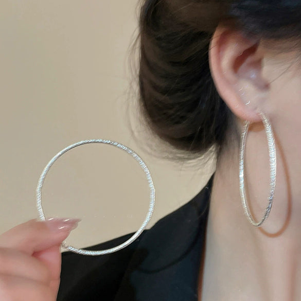 Copper Geometric Electroplated Round Earrings For Women