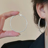 Copper Geometric Electroplated Round Earrings For Women