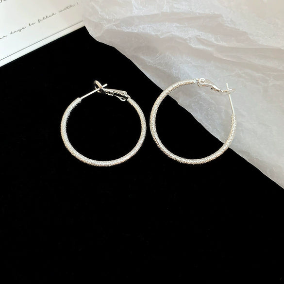 Copper Geometric Electroplated Round Earrings For Women