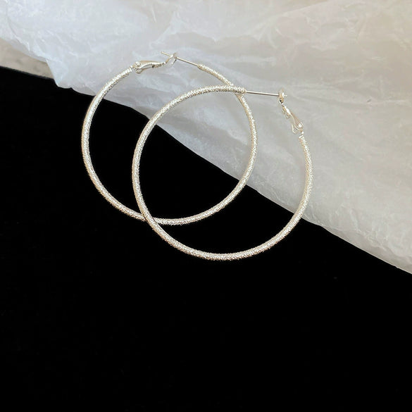 Copper Geometric Electroplated Round Earrings For Women