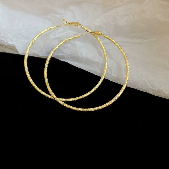 Copper Geometric Electroplated Round Earrings For Women