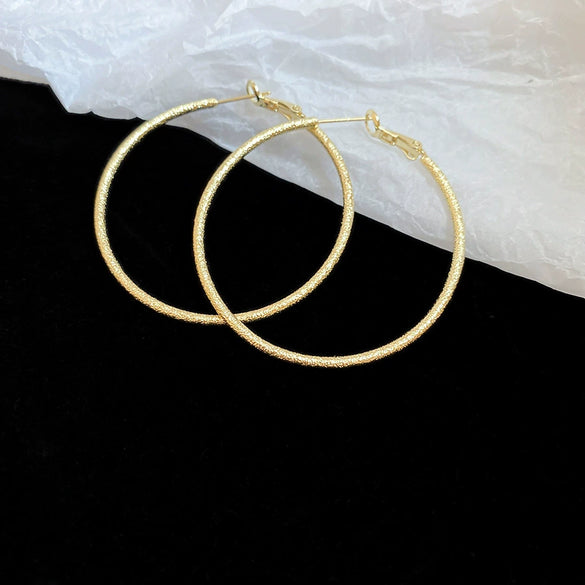 Copper Geometric Electroplated Round Earrings For Women