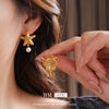 Copper Geometric Electroplated Women's Shell Starfish Earrings