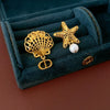 Copper Geometric Electroplated Women's Shell Starfish Earrings