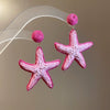 Copper Geometric Electroplated Women's Shell Starfish Earrings