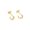 Copper Geometric Female Semiround Diamond Gold Plated Earrings