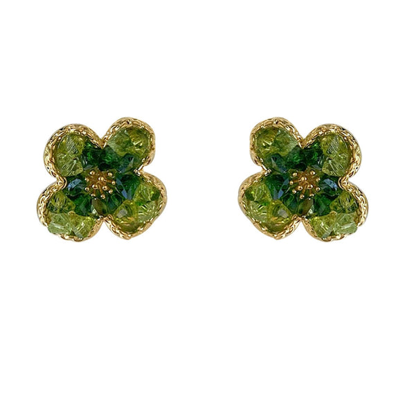 Copper Geometric Flower Electroplated Women's Earrings